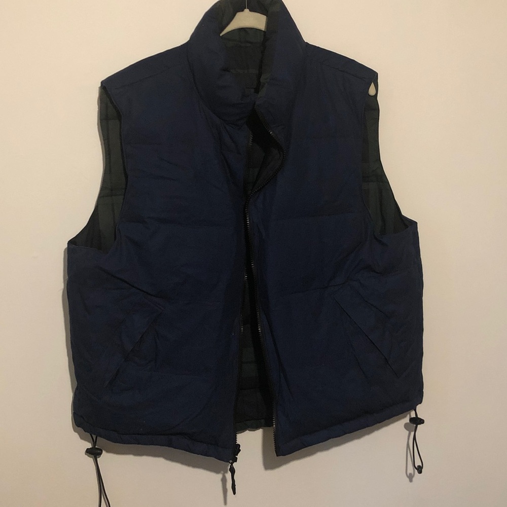 VTG Outdoor Exchange Navy/plaid reversible Puffer Vest Cotton - Picture 6 of 11